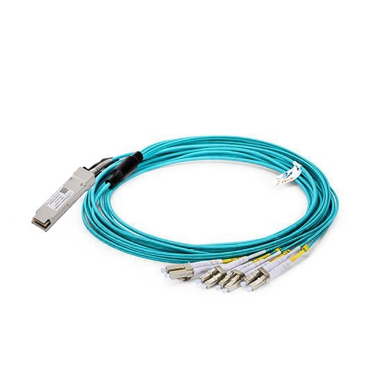 40G QSFP+ AOC to 4x double LC connector