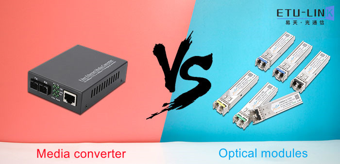 En comparación con el convertidor de medios, ¿cuáles son las ventajas de los módulos ópticos?